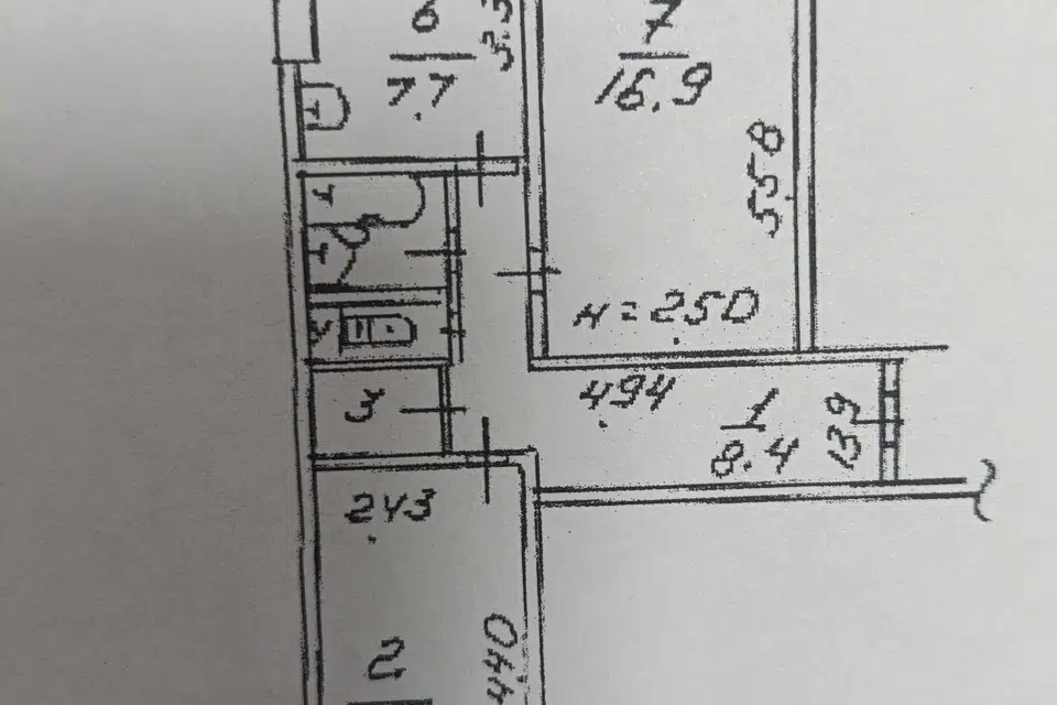 Продаётся 2-комнатная квартира, 50 м²