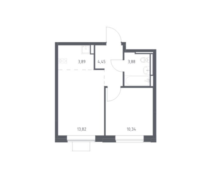 Продаётся 1-комнатная квартира, 36.38 м²