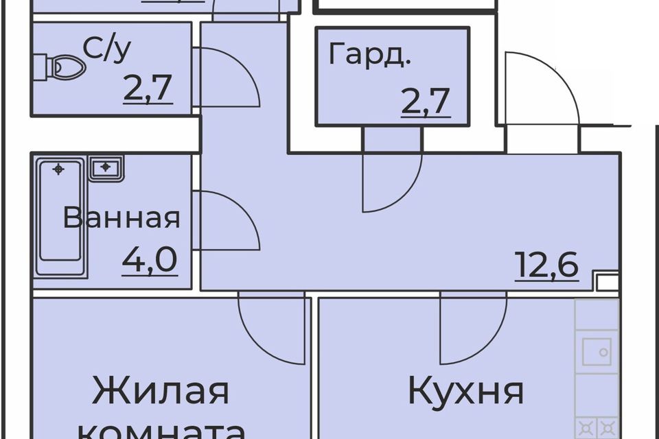 Продаётся 2-комнатная квартира, 73 м²