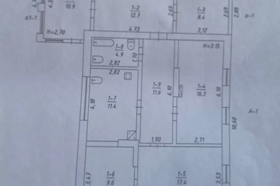 Продаётся 1-этажный дом, 103.2 м²