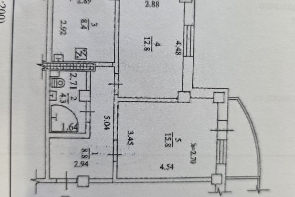 Продаётся 2-комнатная квартира, 58 м²