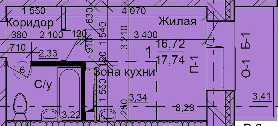 Продаётся студия, 17.74 м²