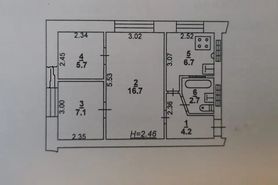 Продаётся 3-комнатная квартира, 43.1 м²
