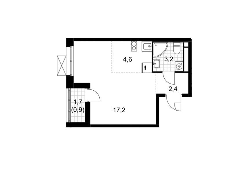 Продаётся студия, 28.3 м²