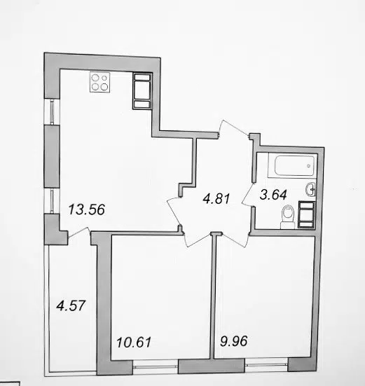Продаётся 2-комнатная квартира, 42 м²