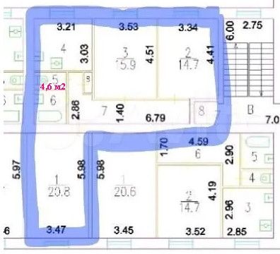 Продаётся 3-комнатная квартира, 77.3 м²