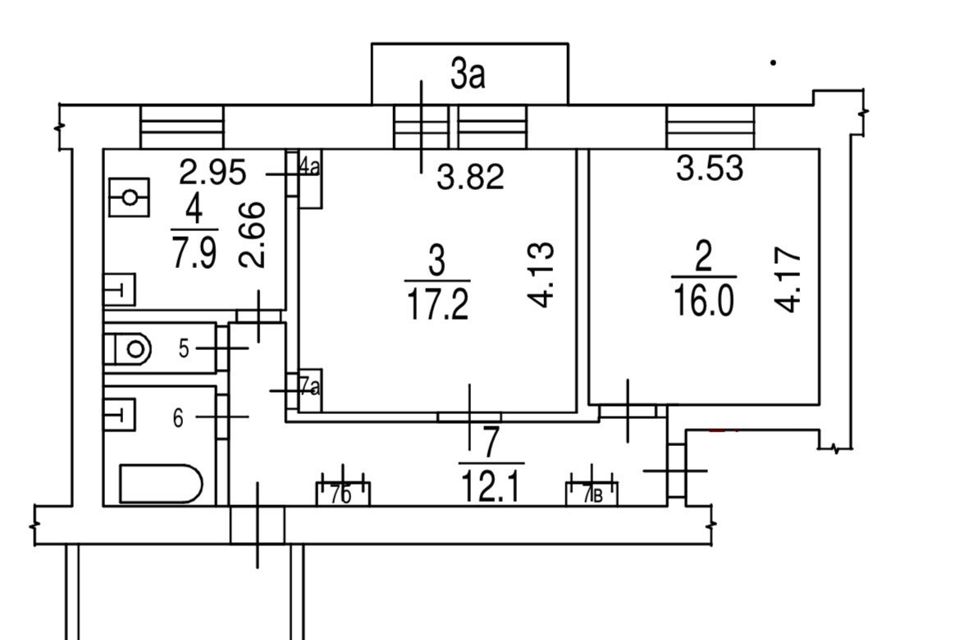 Продаётся 3-комнатная квартира, 80.6 м²