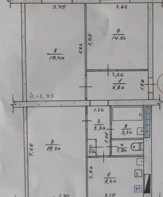 Продаётся 3-комнатная квартира, 76 м²