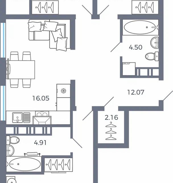 Продаётся 3-комнатная квартира, 86 м²