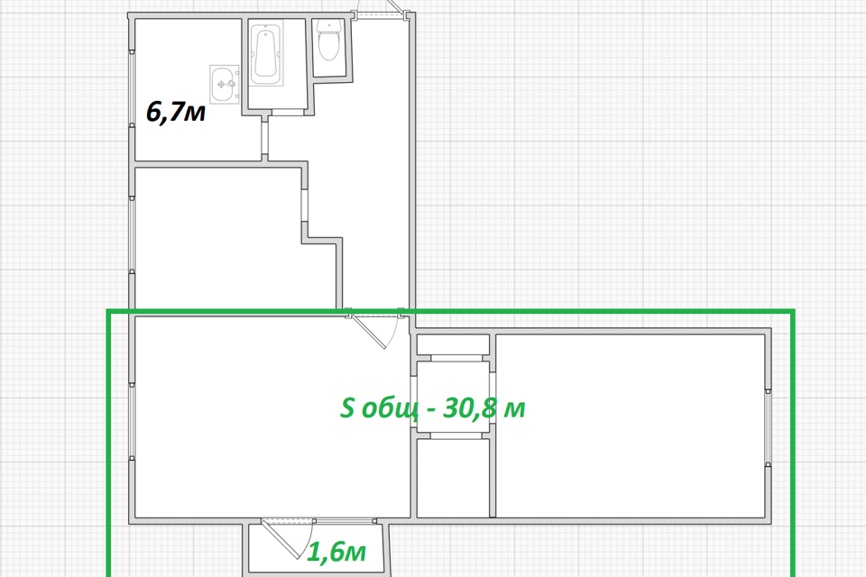 Продаётся 2 комнаты в 4-комн. квартире, 31 м²