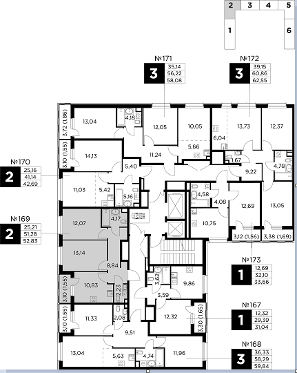 Продаётся 2-комнатная квартира, 52.6 м²