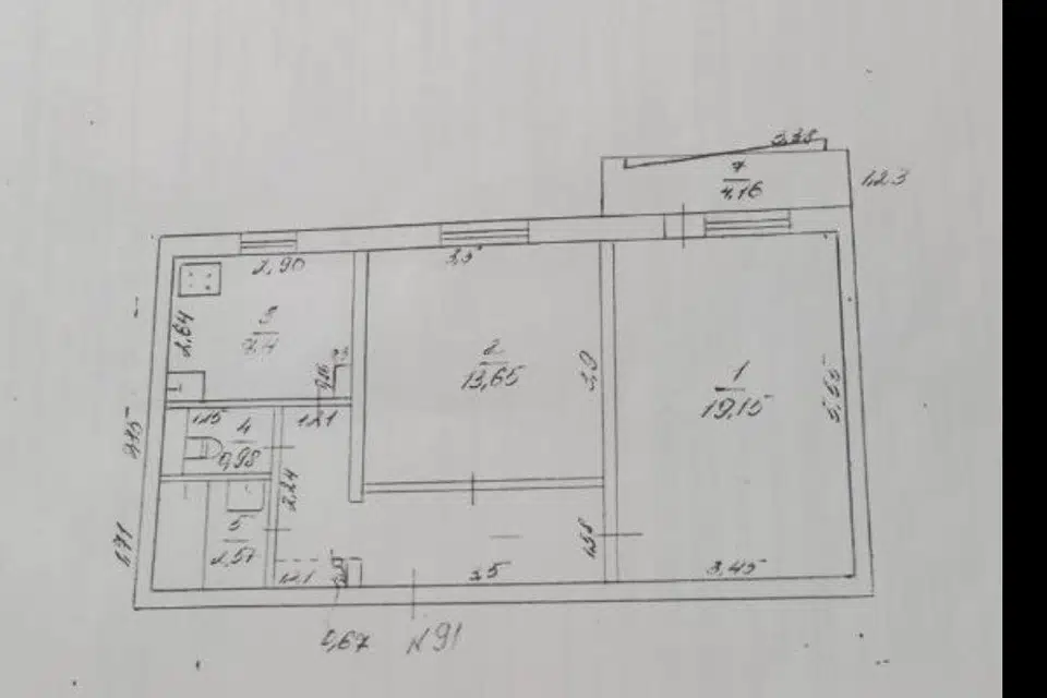 Продаётся 2-комнатная квартира, 53 м²