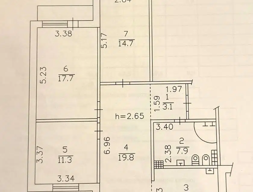 Продаётся 4-комнатная квартира, 84 м²