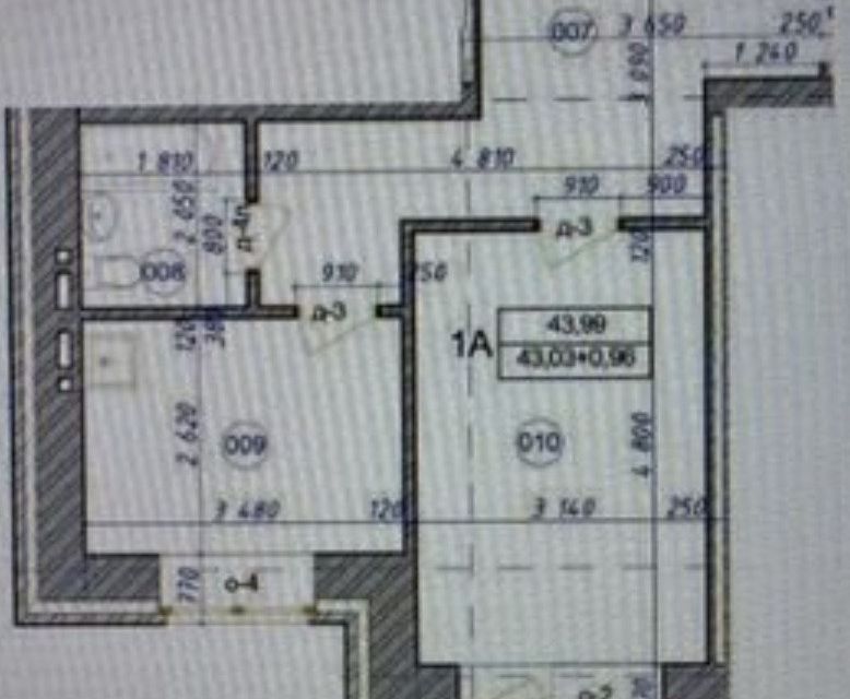 Продаётся 1-комнатная квартира, 44 м²