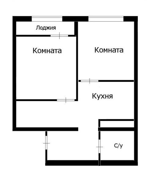 Продаётся 2-комнатная квартира, 43.6 м²