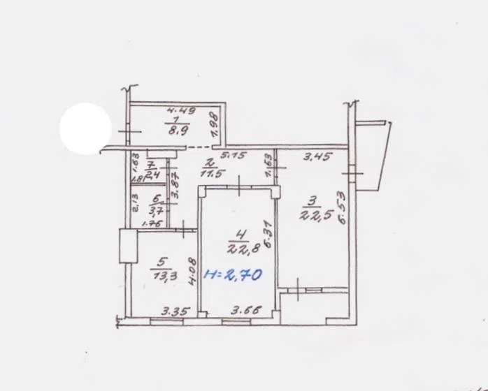 Продаётся 2-комнатная квартира, 87.7 м²