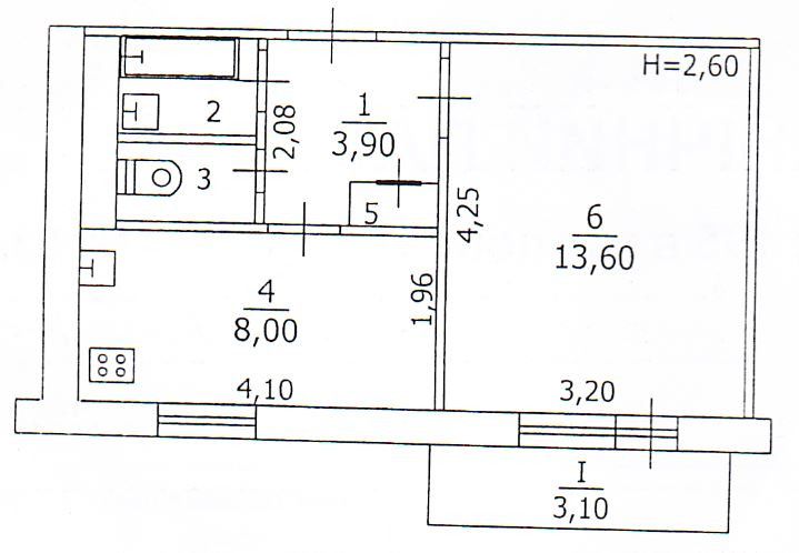 Продаётся 1-комнатная квартира, 29.7 м²