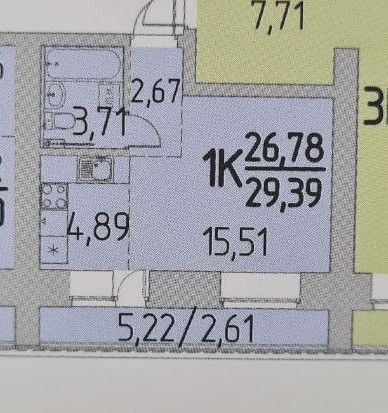 Продаётся студия, 29.39 м²