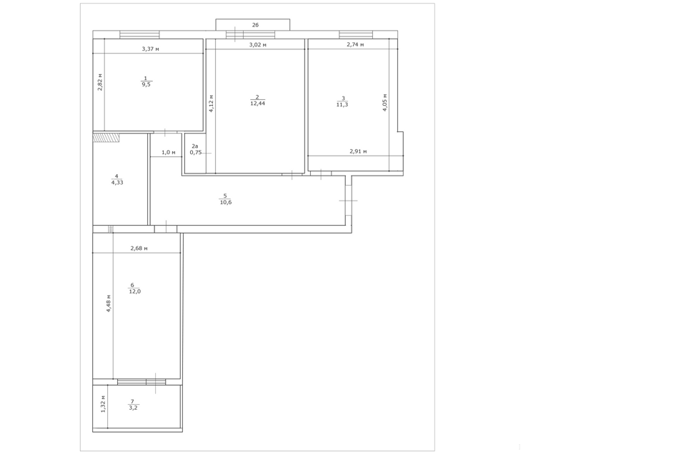 Продаётся 3-комнатная квартира, 64 м²