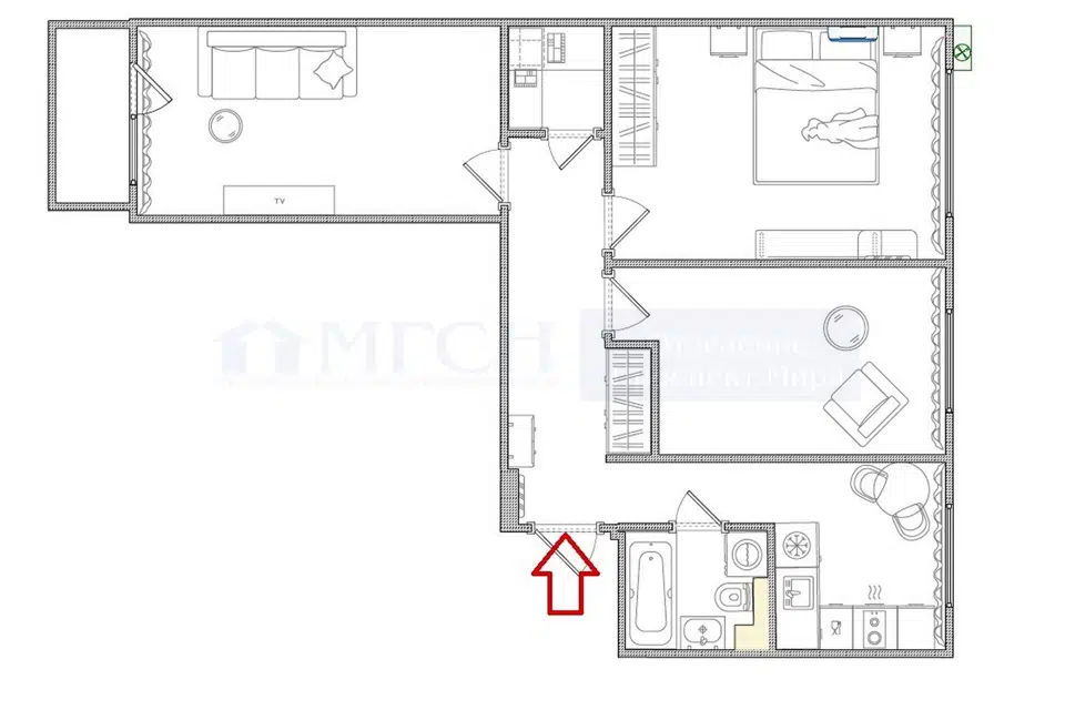 Продаётся 3-комнатная квартира, 58.5 м²