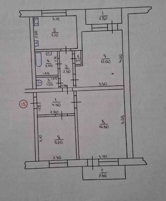 Продаётся 3-комнатная квартира, 572 м²