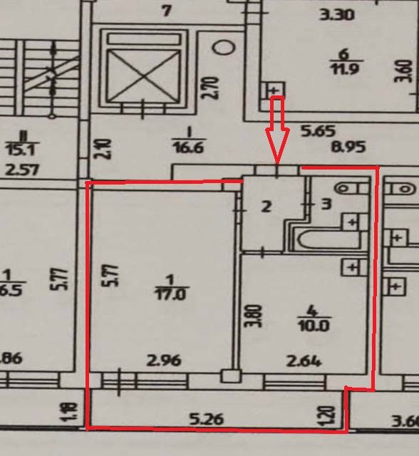 Продаётся 1-комнатная квартира, 33.1 м²