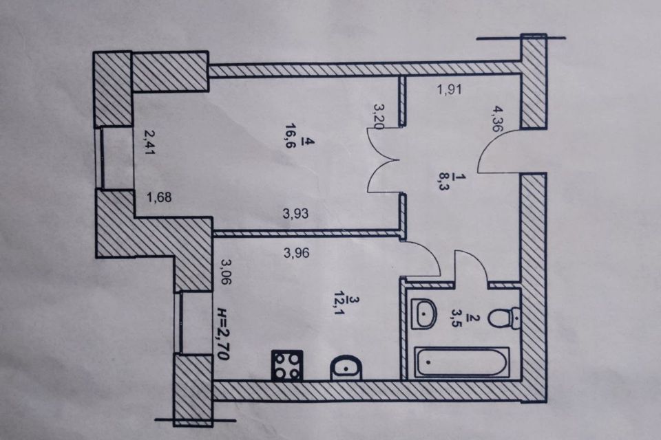 Продаётся 1-комнатная квартира, 40.5 м²