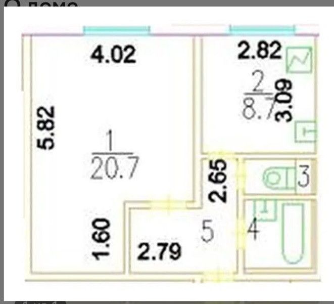 Продаётся 1-комнатная квартира, 39 м²