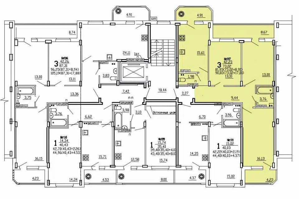 Продаётся 1-комнатная квартира, 44.81 м²