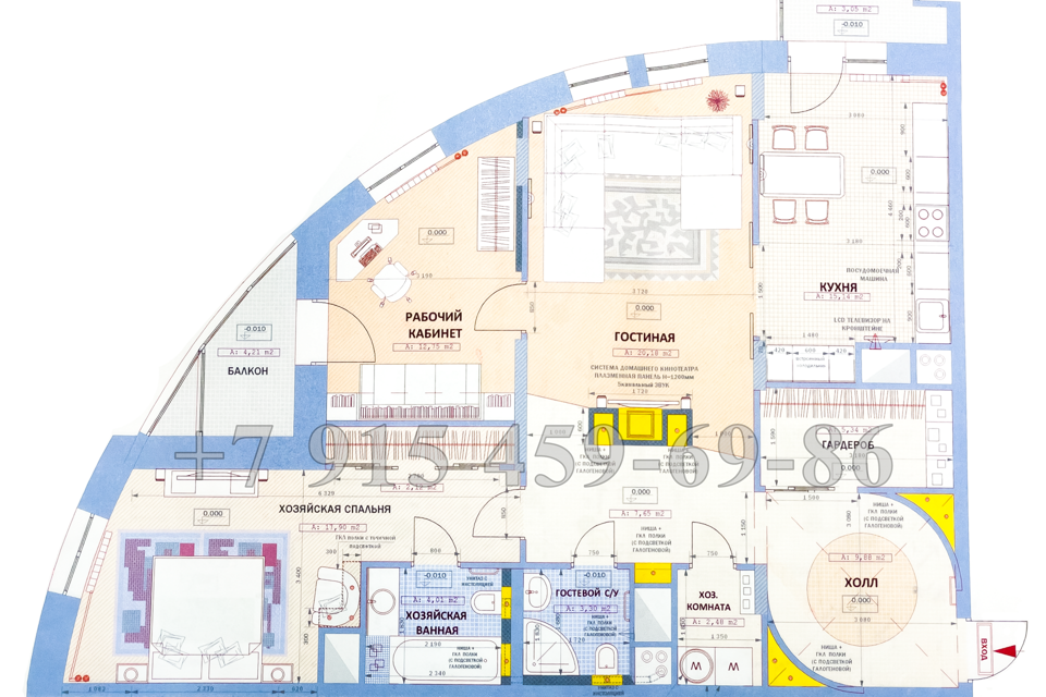 Продаётся 3-комнатная квартира, 101.6 м²