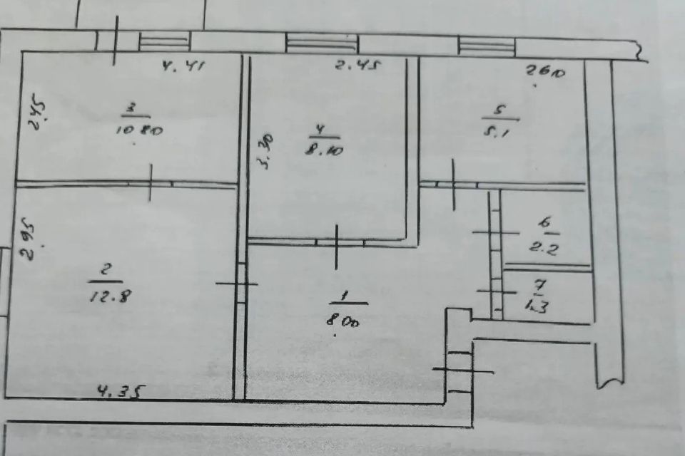 Продаётся 3-комнатная квартира, 46.7 м²