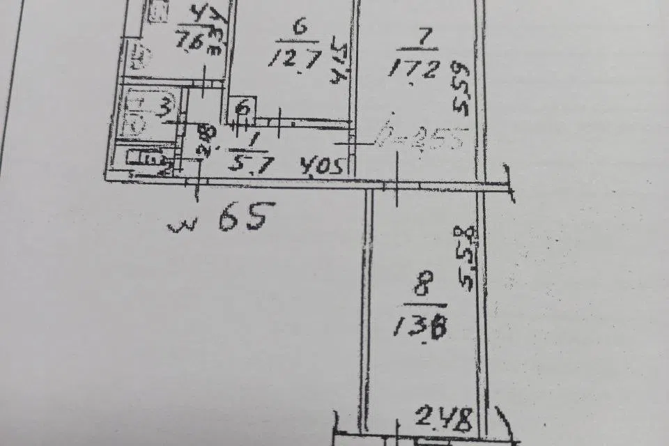 Продаётся 3-комнатная квартира, 61 м²