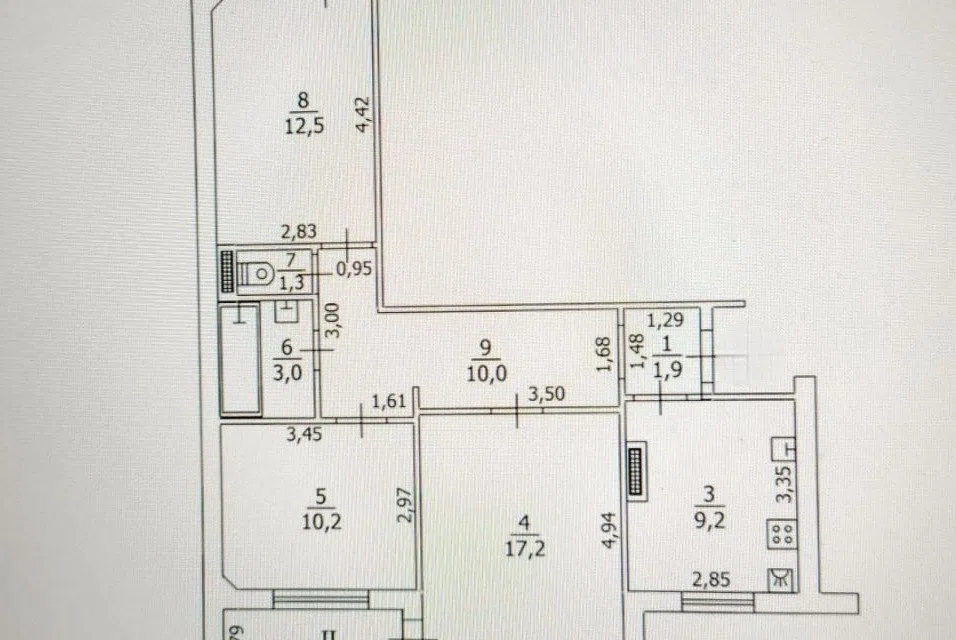 Продаётся 3-комнатная квартира, 74 м²