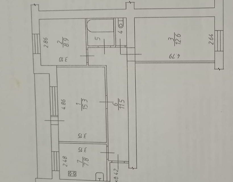 Продаётся 3-комнатная квартира, 59.9 м²