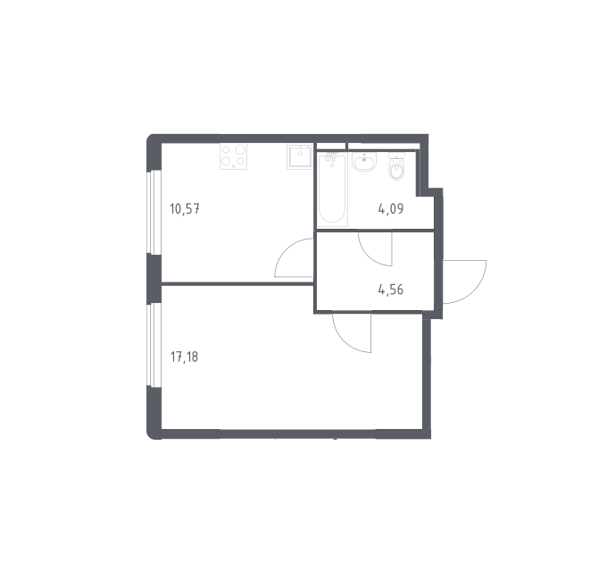 Продаётся 1-комнатная квартира, 36.4 м²