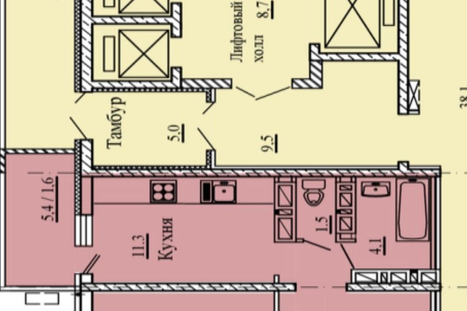 Продаётся 2-комнатная квартира, 52.9 м²
