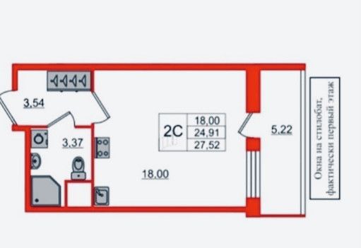 Продаётся студия, 24.6 м²