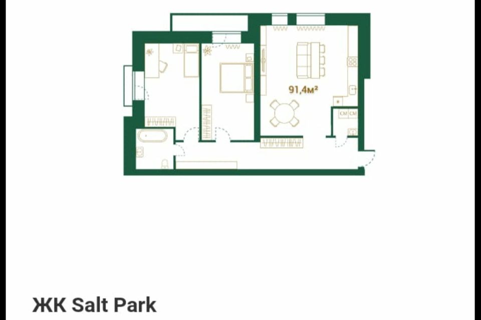 Продаётся 3-комнатная квартира, 90.1 м²