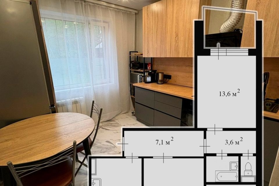 Продаётся 3-комнатная квартира, 64.1 м²