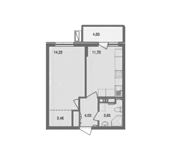 Продаётся 1-комнатная квартира, 37.53 м²