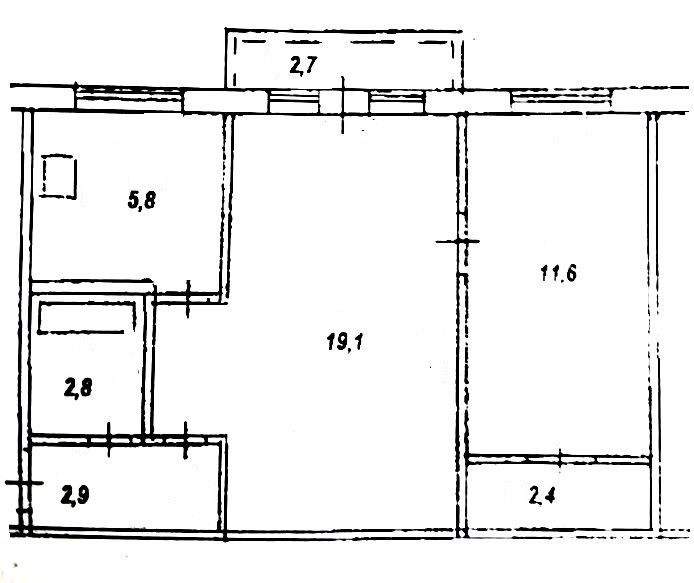 Продаётся 2-комнатная квартира, 45.4 м²