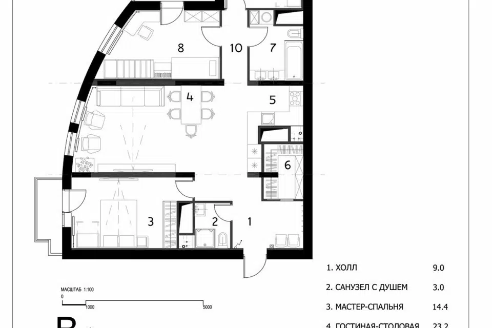 Продаётся 3-комнатная квартира, 101 м²