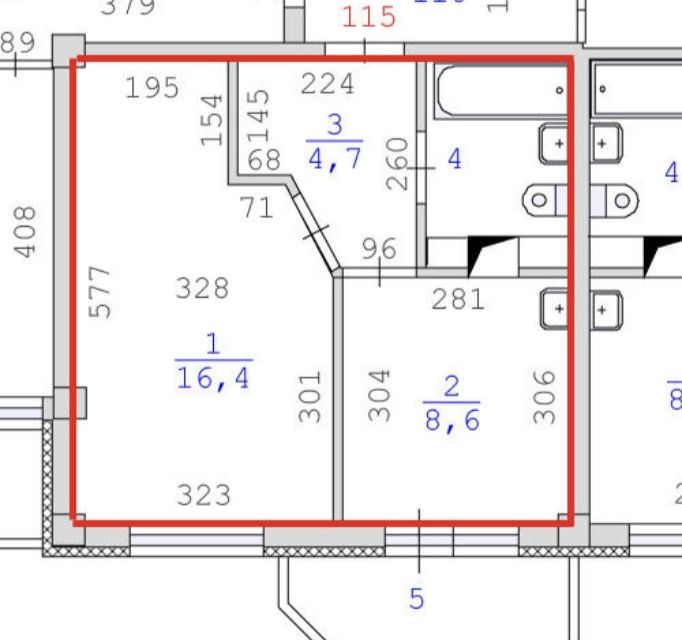 Продаётся 1-комнатная квартира, 33.8 м²