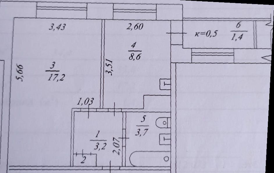 Продаётся 1-комнатная квартира, 34.4 м²