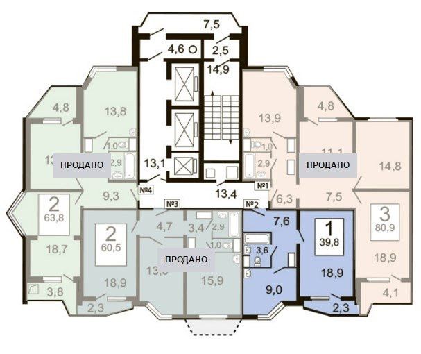 Сдаётся 1-комнатная квартира, 38.5 м²