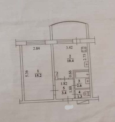 Продаётся 1-комнатная квартира, 33 м²