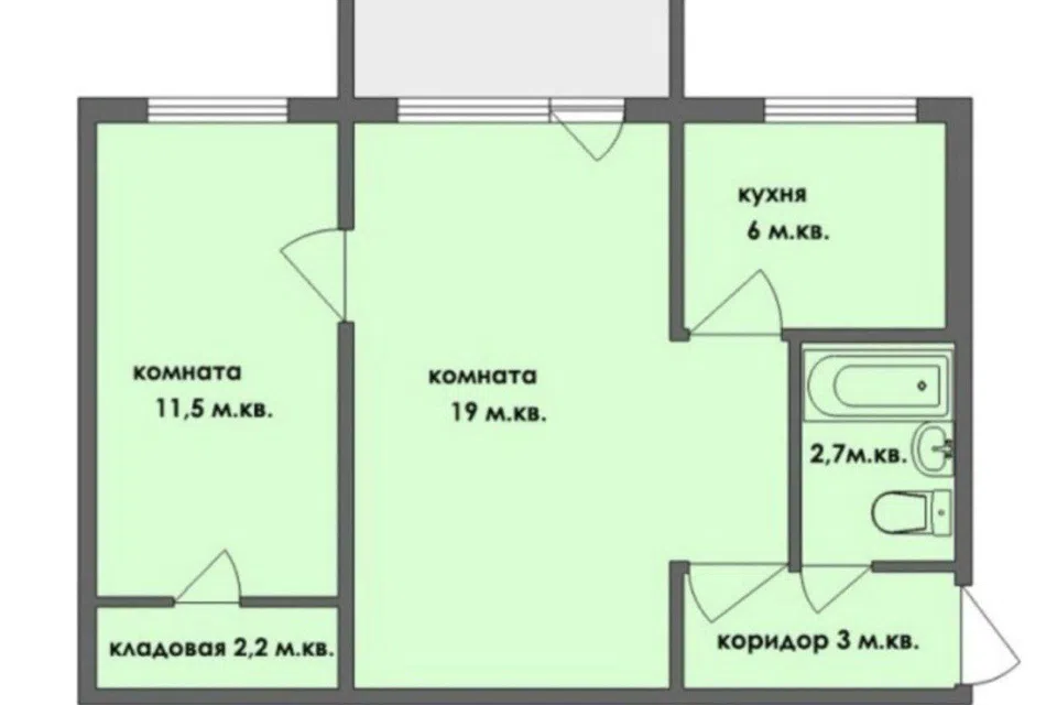 Продаётся 2-комнатная квартира, 45 м²