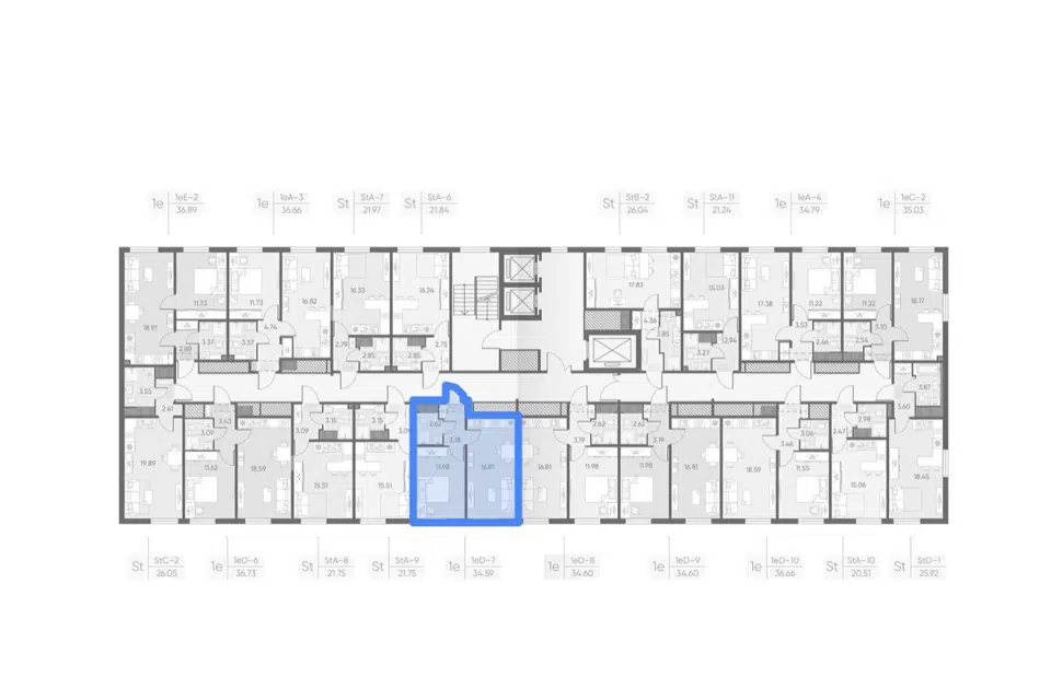Продаётся 1-комнатная квартира, 34.5 м²