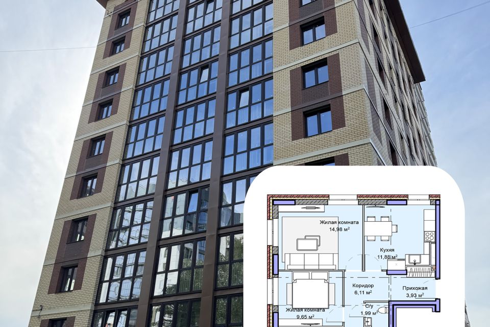 Продаётся 3-комнатная квартира, 64.8 м²