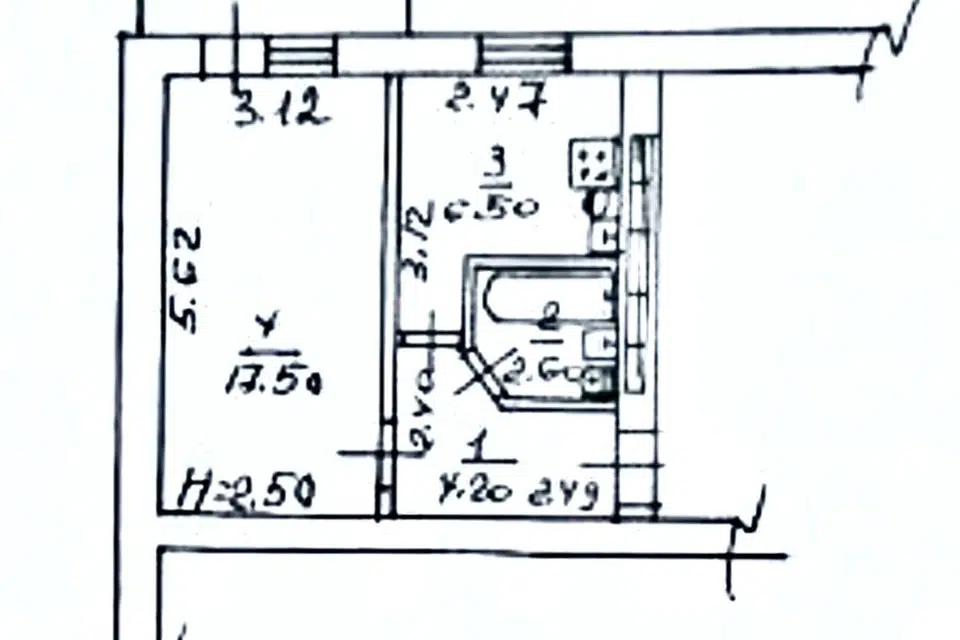Продаётся 1-комнатная квартира, 32 м²